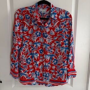 Tommy Hilfiger Red and Blue Floral Shirt